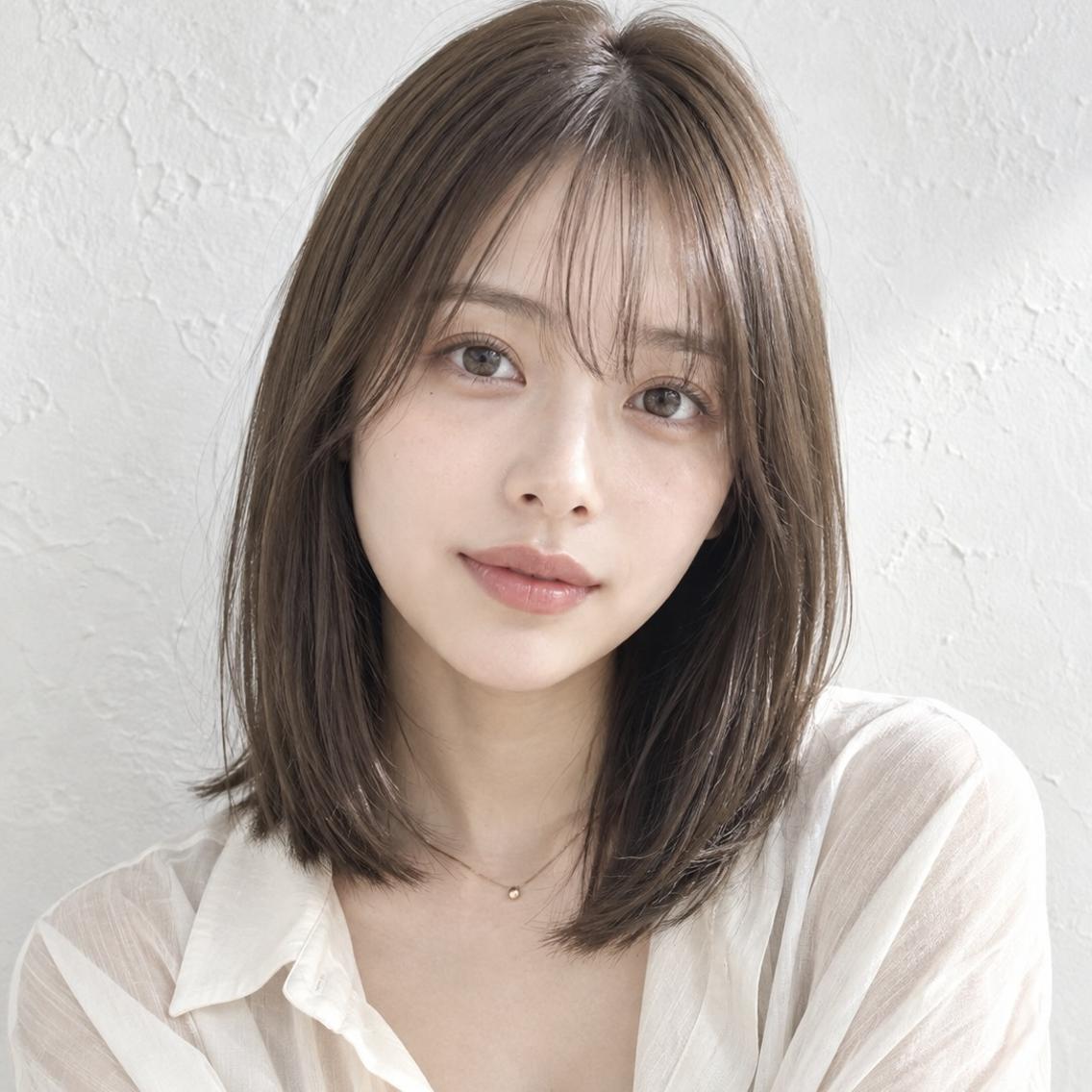 ミディアム カット 縮毛矯正 SOURCE梅田💎 ヘアケア/艶カラーのヘアスタイル