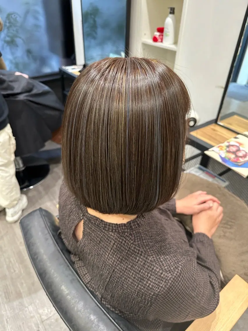 ミディアム カラー ハイライトカラー ハイライト カット ヘアカラー トリートメント 艶髪レイヤー上田 紗也🇰🇷💗のヘアスタイル