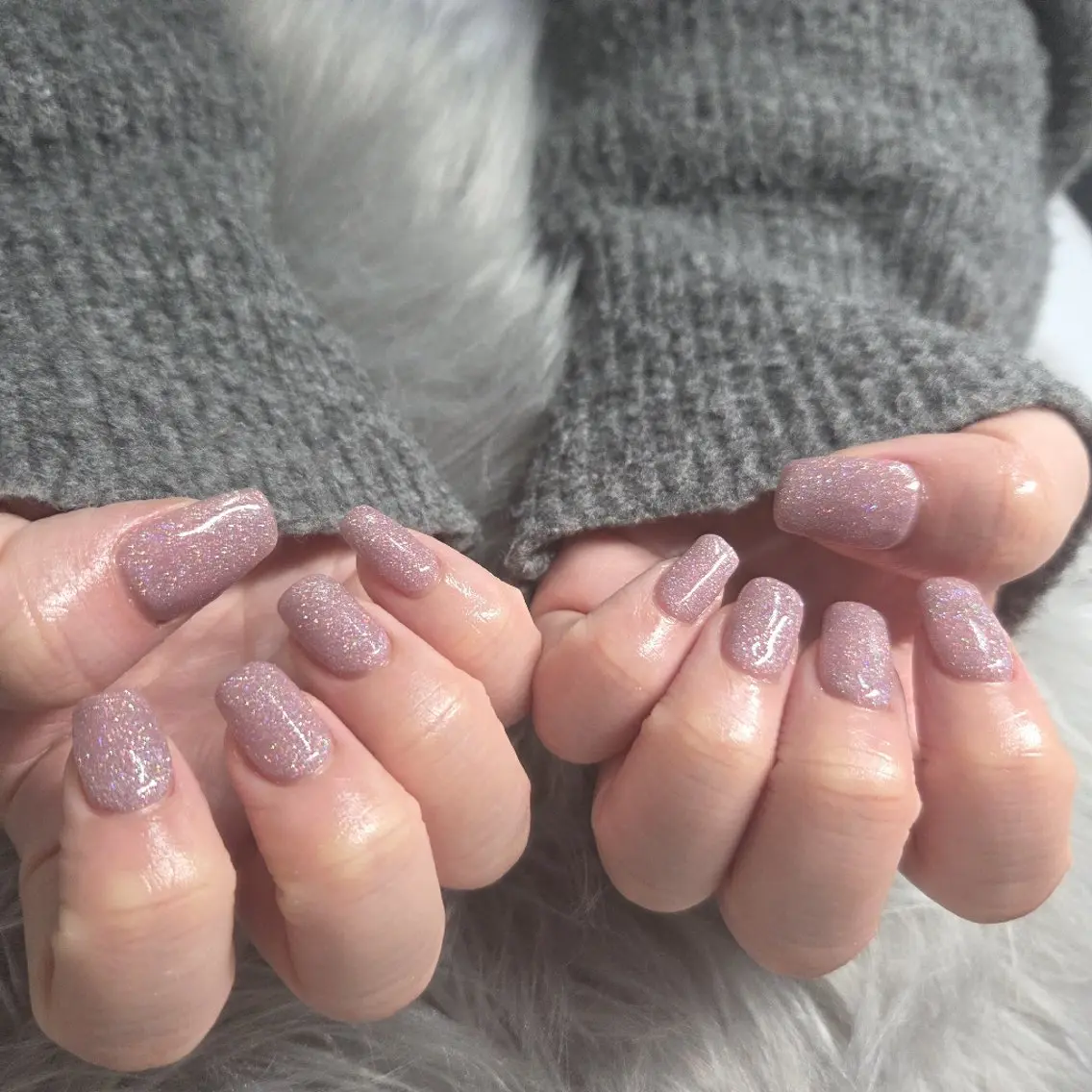 ネイル ラメ(グリッター) ピンク Thetis nailsのネイルデザイン
