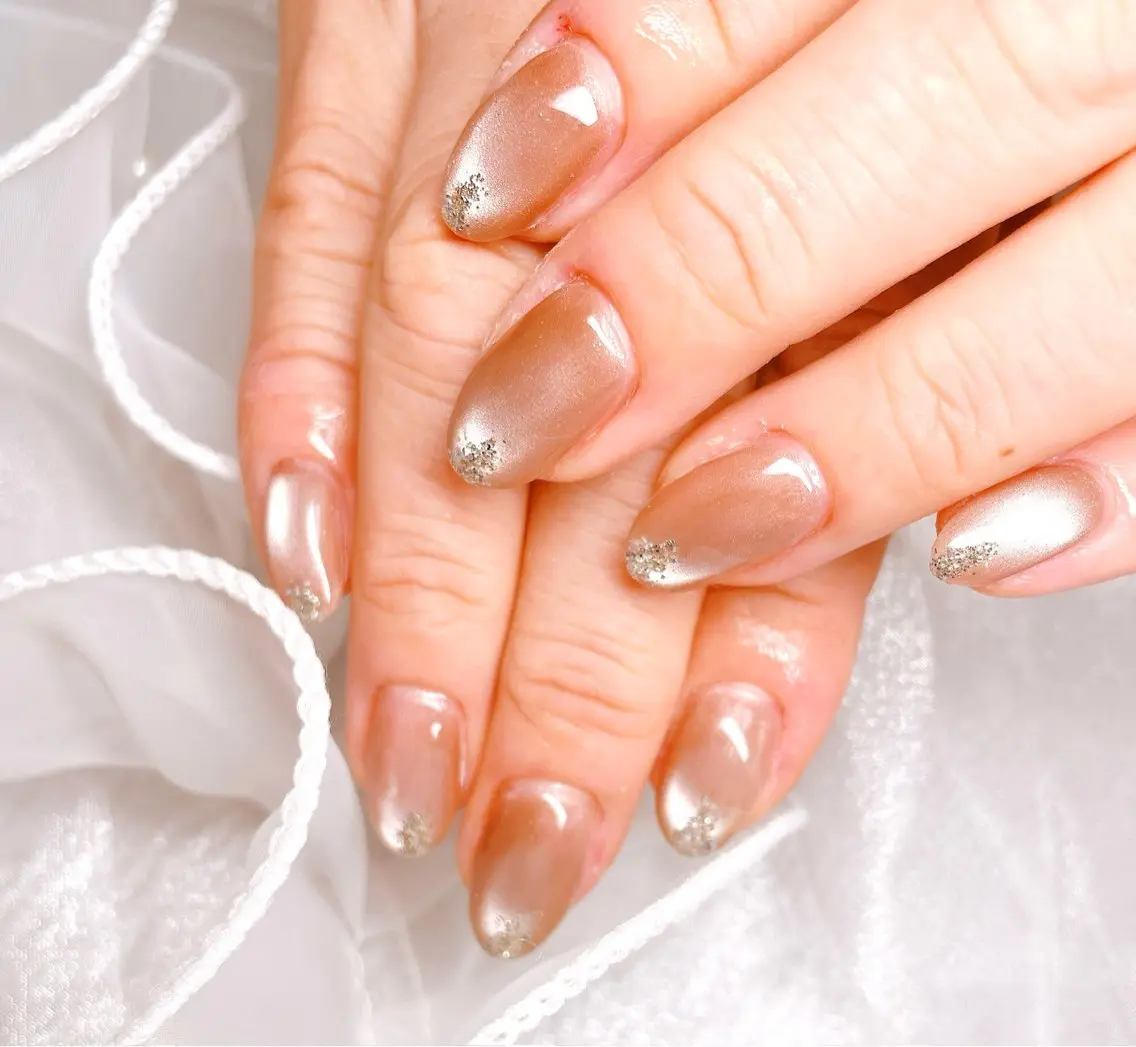 ネイル ラメ(グリッター) マグネットネイル シンプルネイル ハンドネイル ハンドケア GAL_NAIL Miraiのネイルデザイン