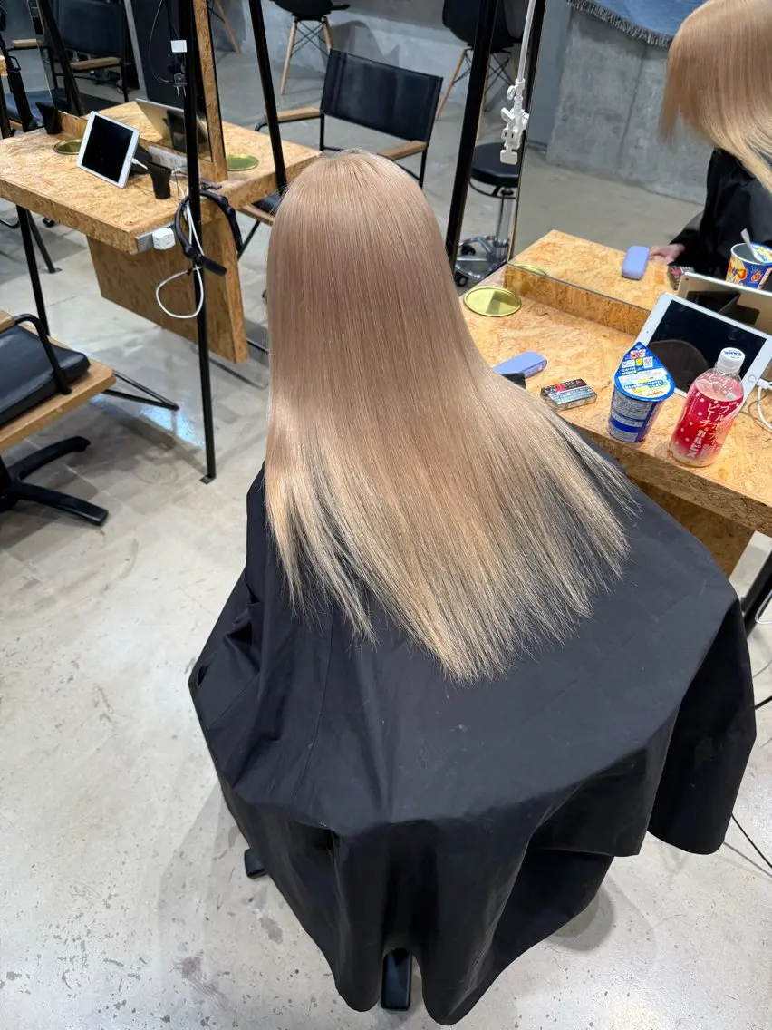 ミディアム カラー ブロンド ピンクカラー ヘアカラー 【🥀履歴修正🥀】 ハイトーン職人/拓真のヘアスタイル