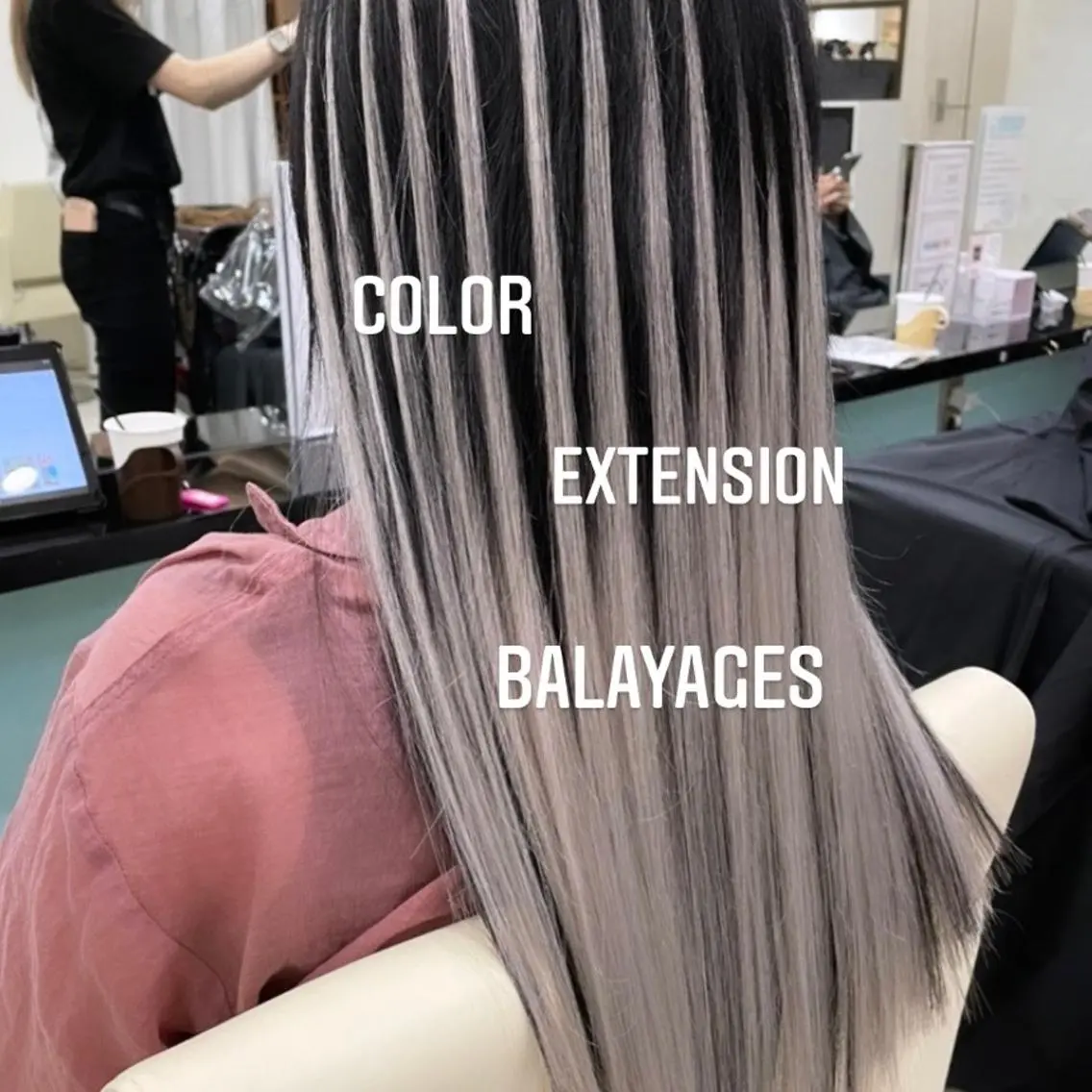 ロング カラー ヘアカラー エクステ エクステ🩵ブリーチ 韓国ヘア🩵KAEのヘアスタイル