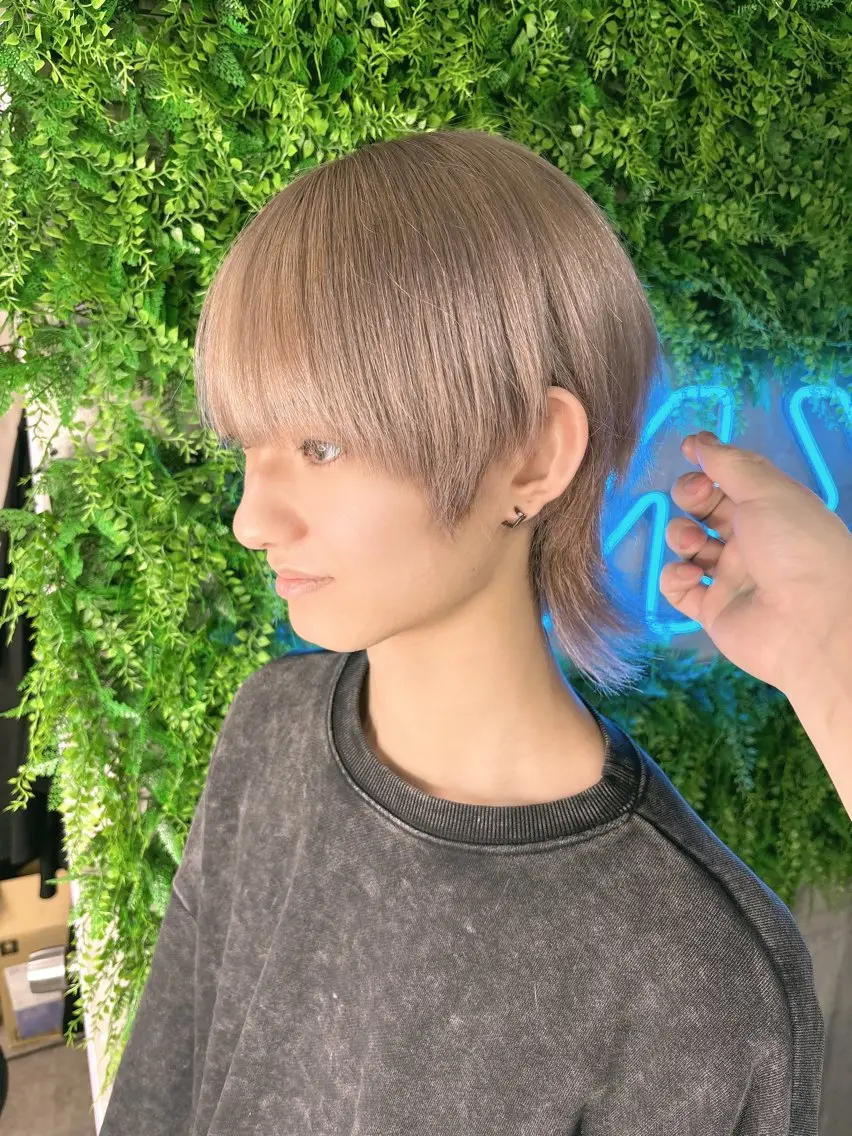 ショート カラー メンズ ヘアカラー 個性派ウルフ/メンズ /ブリーチ/渋谷のヘアスタイル
