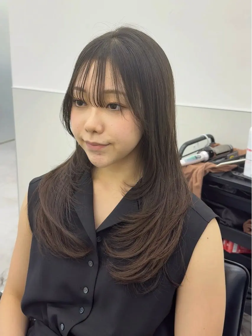 ロング レイヤーカット カット トリートメント 韓国ヘア🇰🇷 スズキのヘアスタイル
