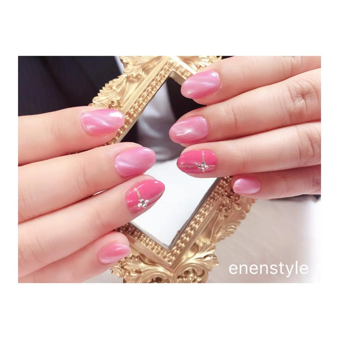 ショート ネイル ジェルネイル ニュアンスネイル オフィスネイル ワンカラーネイル ピンク ハンドネイル 🐾enen style 🐾のネイルデザイン