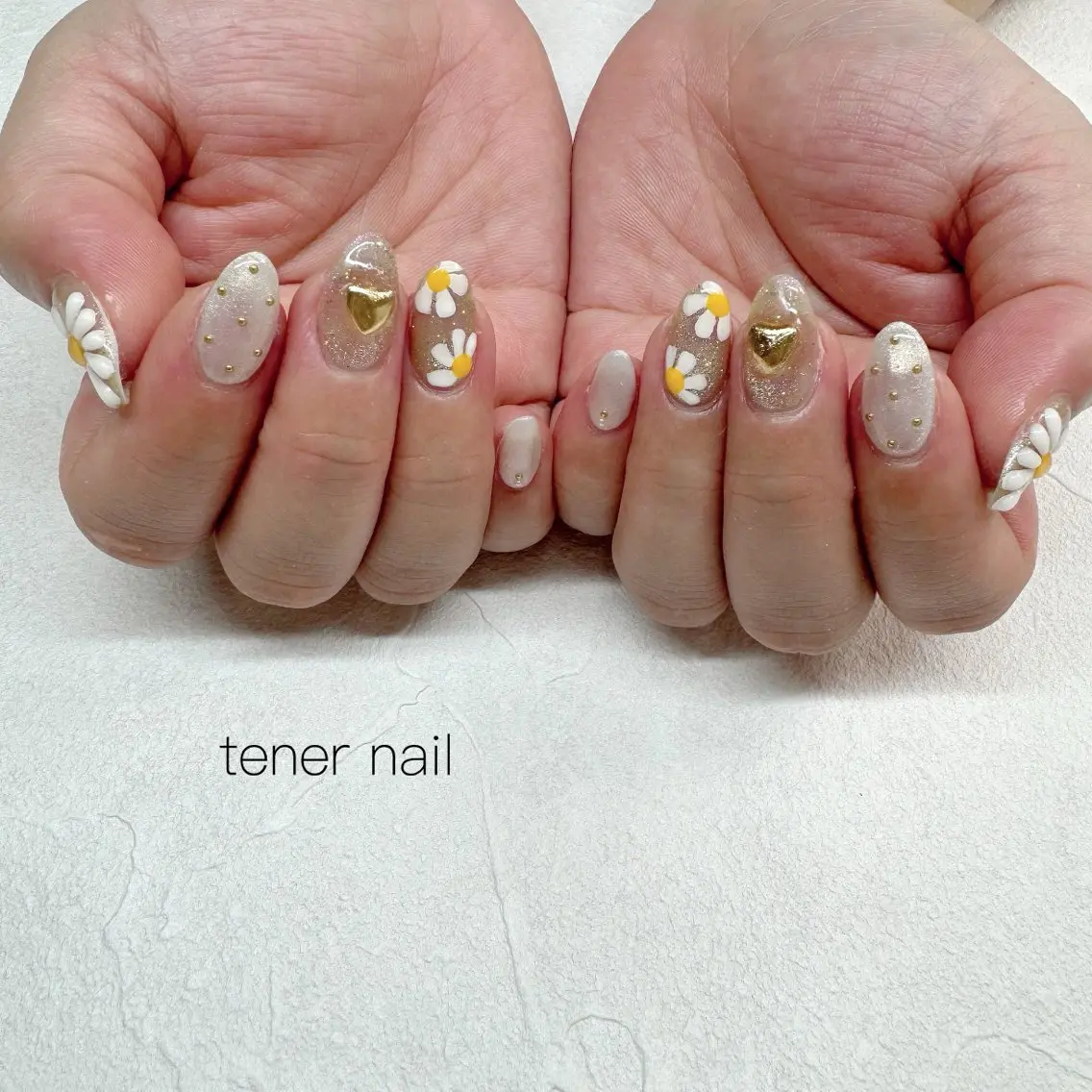 ネイル フラワーネイル ぷっくりネイル ハンドネイル テネルネイル tener nailのネイルデザイン