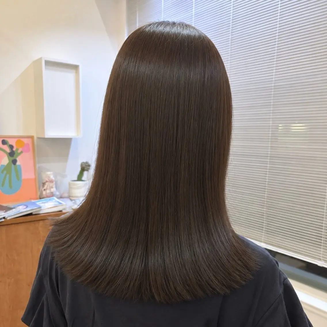 セミロング 似合わせカット カット ヘアカラー 【透明感カラー/オリ ーブ】カミヤマシオリのヘアスタイル