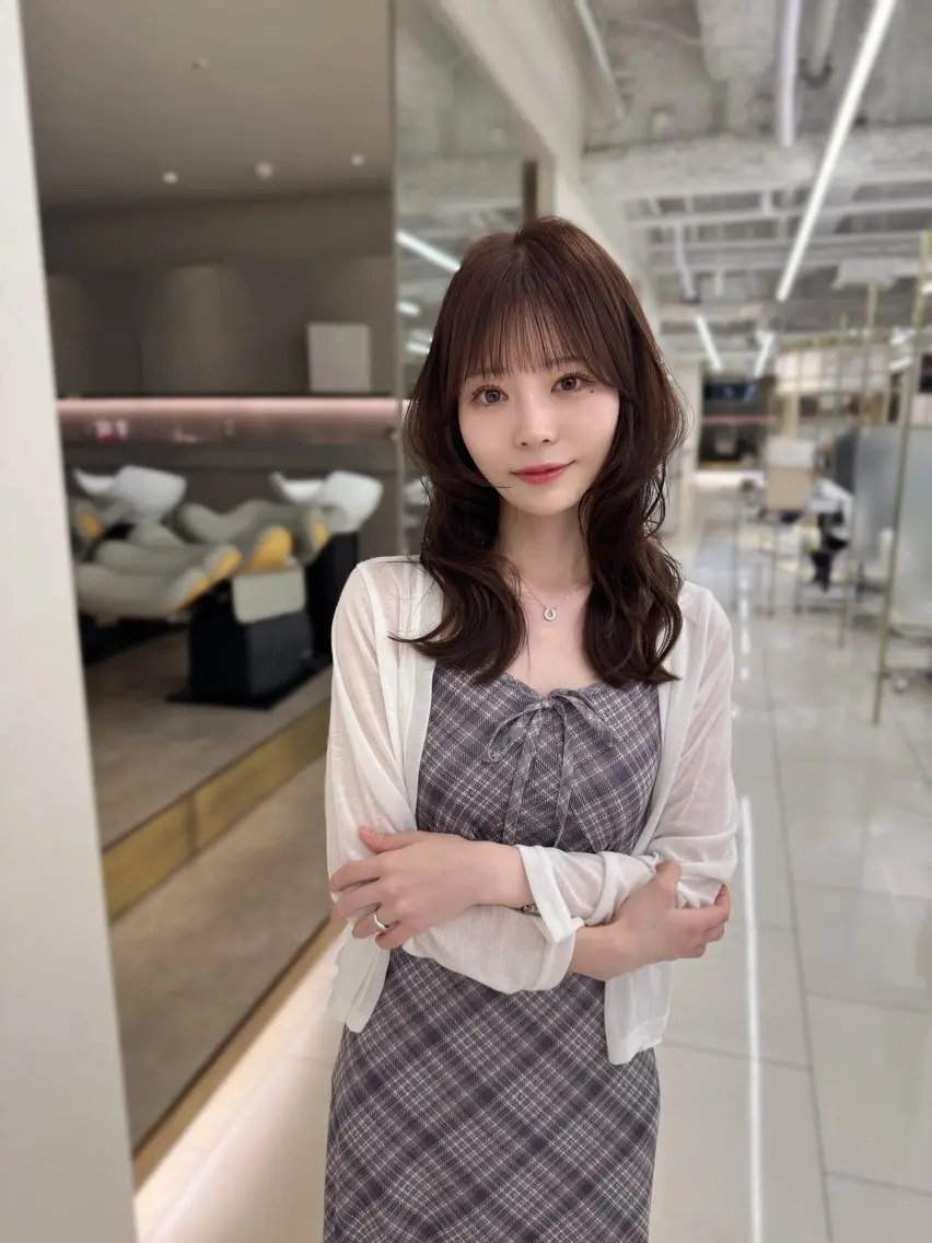 セミロング カラー カット ヘアカラー トリートメント COA GINZA 空也/前髪/顔まわりのヘアスタイル