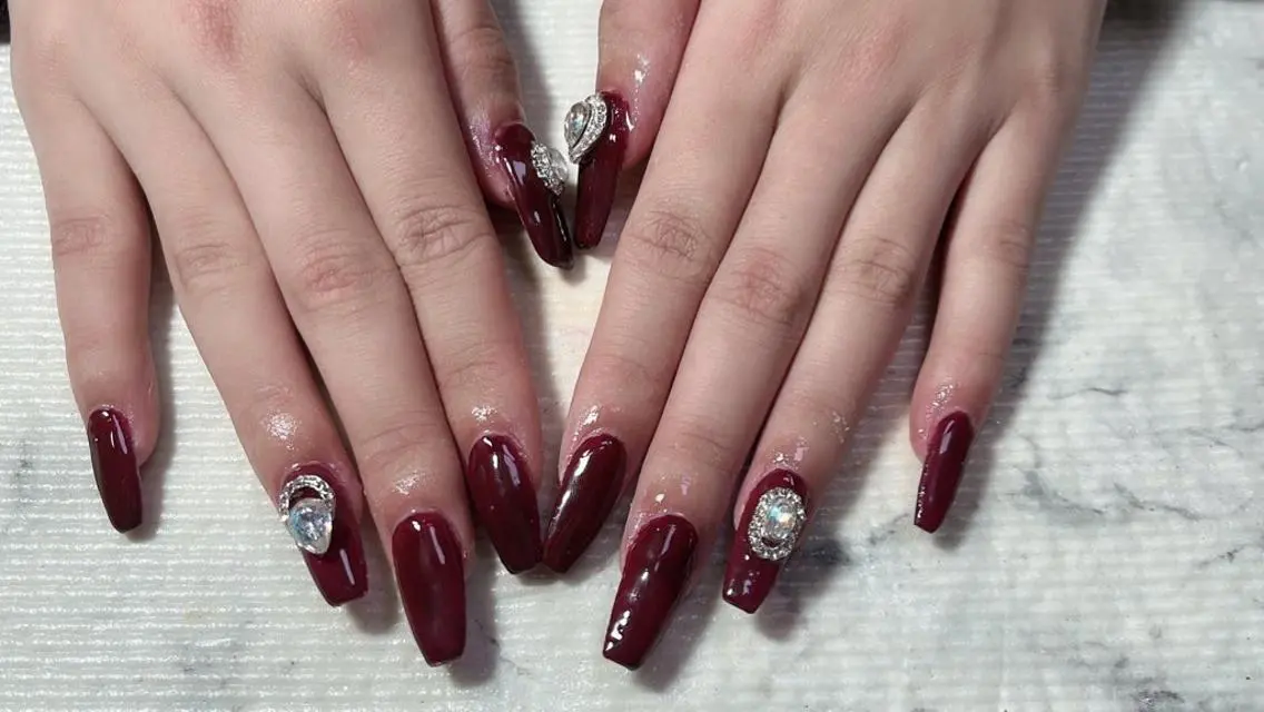 ネイル 持ち込み ワンカラーネイル スカルプネイル 冬ネイル クリスマス Mimi Nailのネイルデザイン