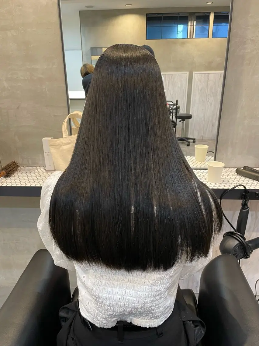 ロング カラー 髪質改善 トリートメント カット ヘアカラー トリートメント 渋谷 留菜のヘアスタイル