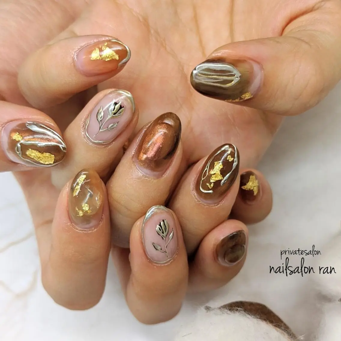 ネイル 持ち込み ニュアンスネイル nailsalon ranのネイルデザイン