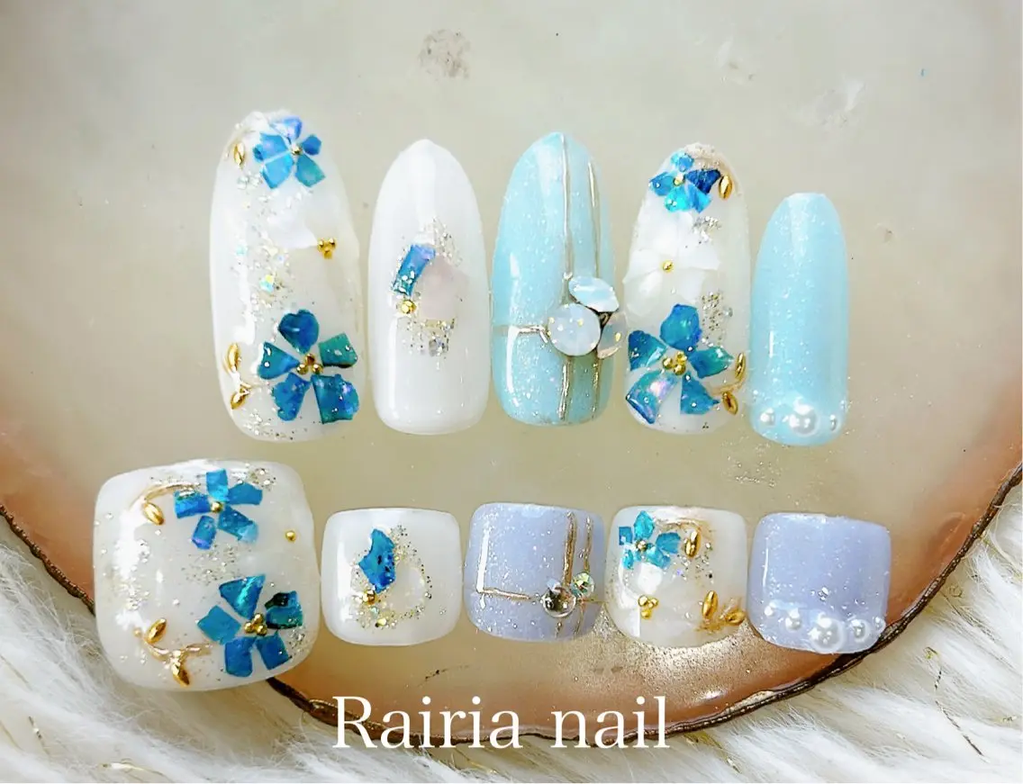 ネイル アートネイル ジェルネイル 持ち込み ニュアンスネイル パラジェル Rairia nail本八幡店のネイルデザイン