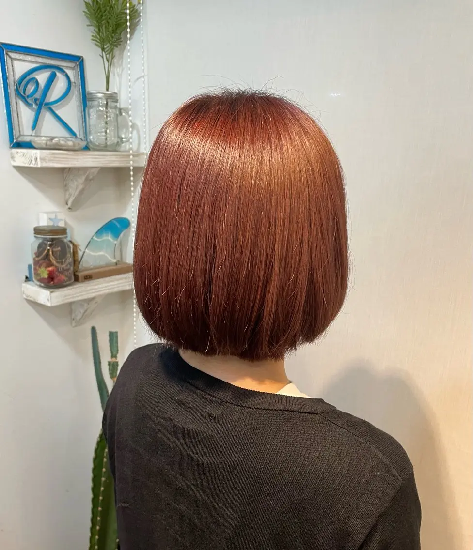 カラー ブリーチ ブリーチなしカラー 大山 怜菜のヘアスタイル