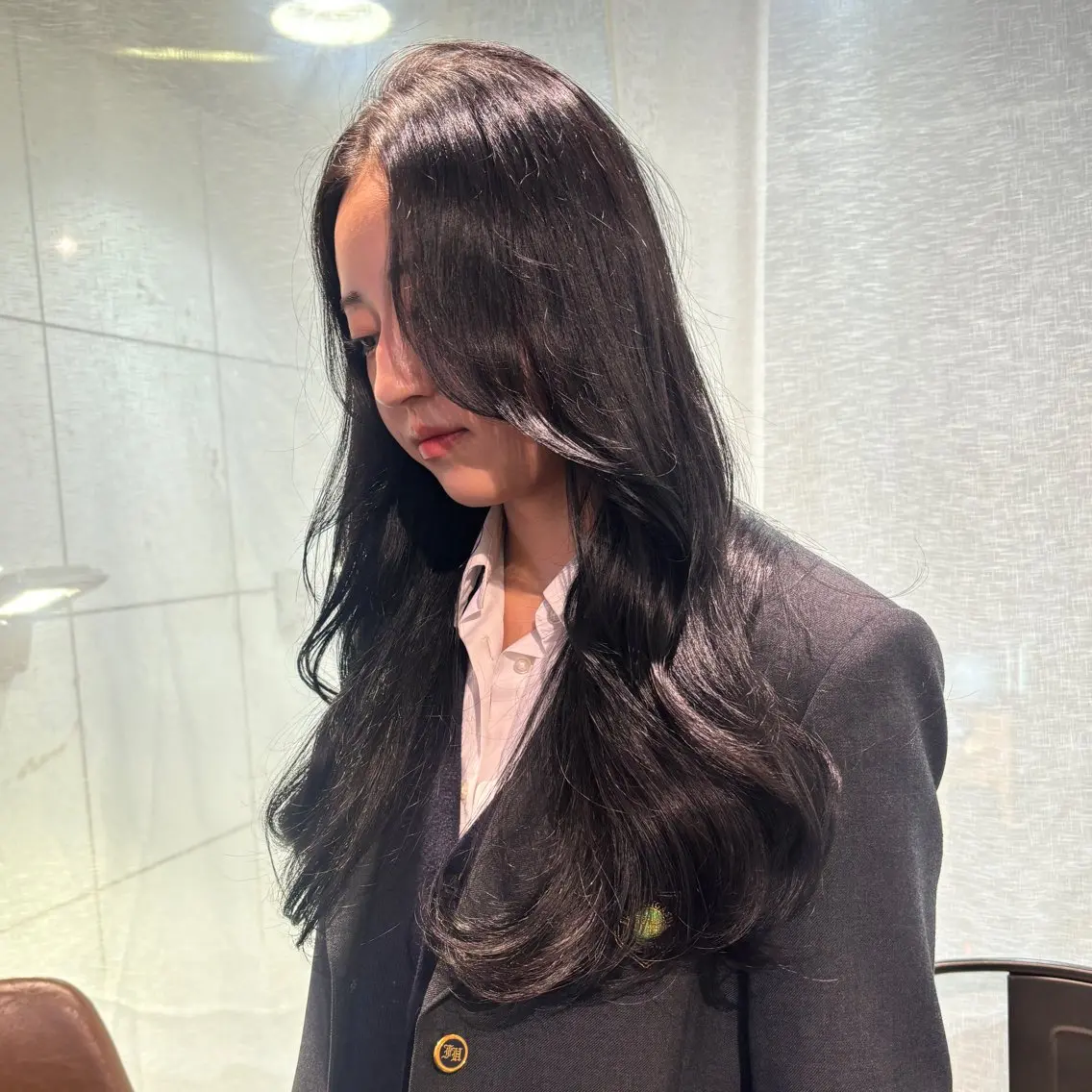 カラー ベージュカラー 黒髪 ブリーチ ブルーカラー ブルーブラック 艶カラー♡/eye / mai🪐🪄のヘアスタイル