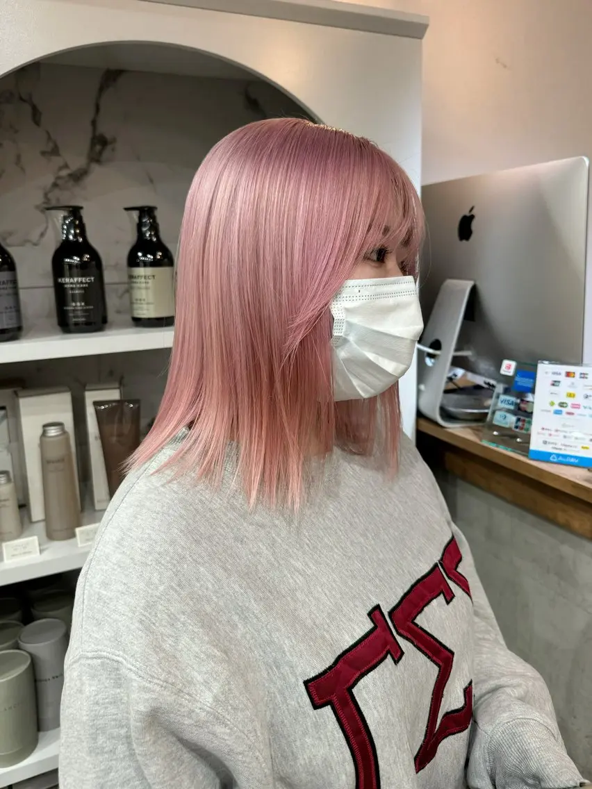 ミディアム カラー エクステモデル募集 💗大阪梅田/川上のヘアスタイル