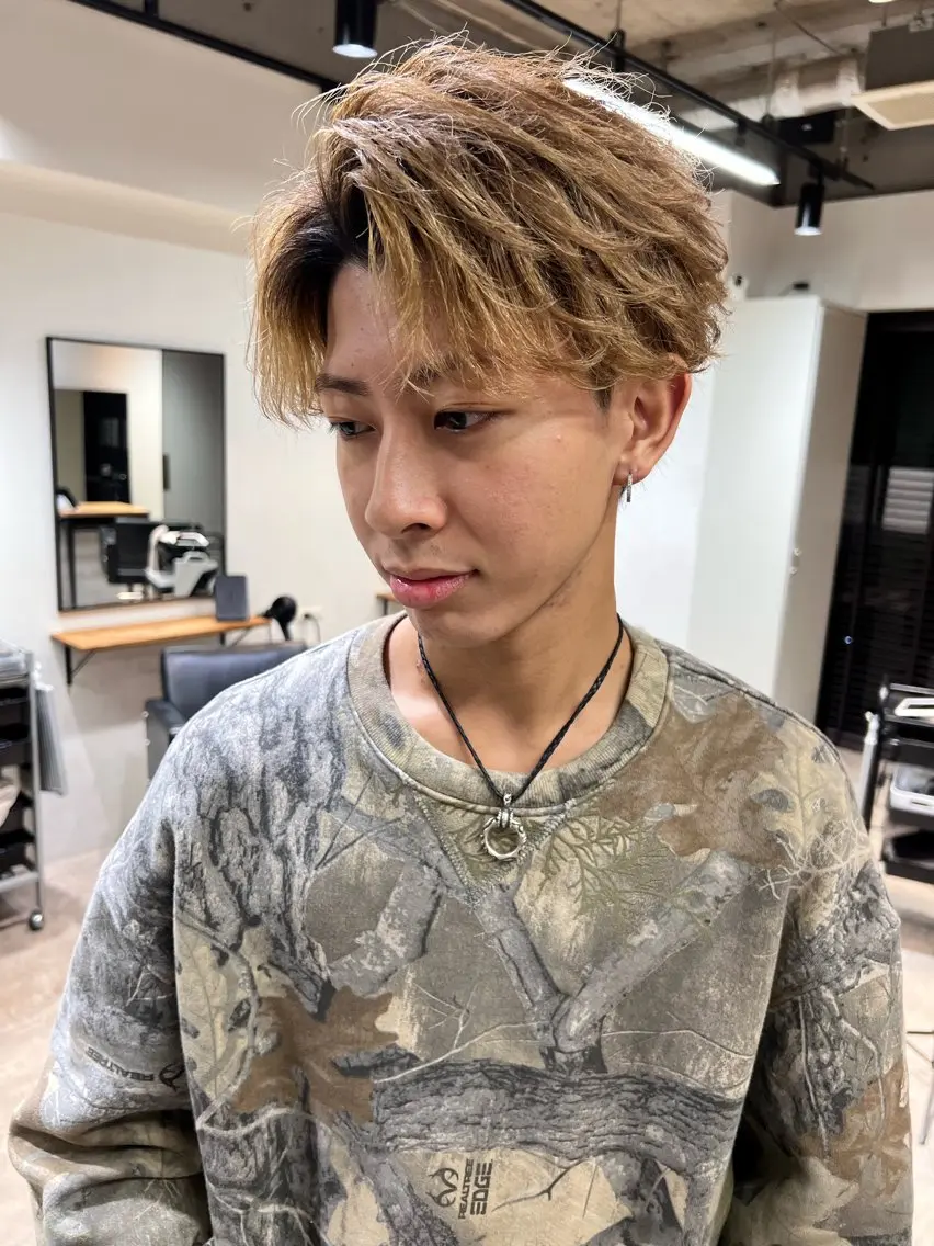 ショート パーマ メンズ フェザーパーマ メンズパーマ 稲村侑斗ルーズパーマ メンズパーマのヘアスタイル