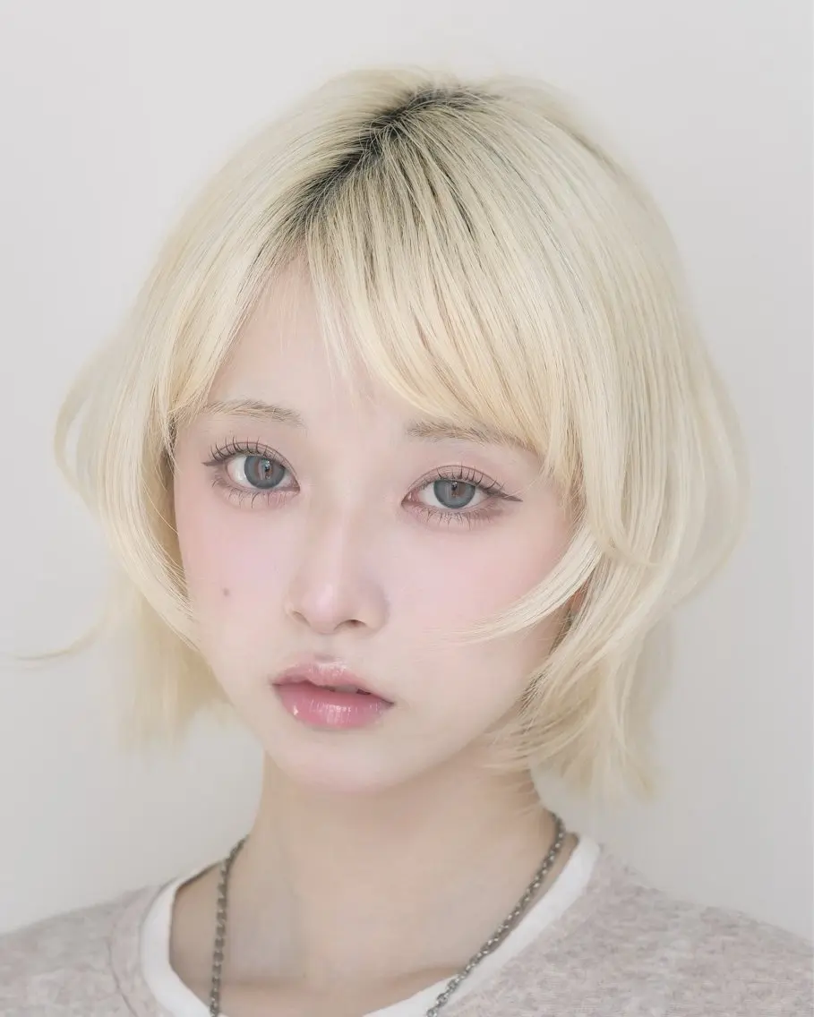 ショート カラー 🫧ロングレイヤー 韓国透明感カラー🫧のヘアスタイル