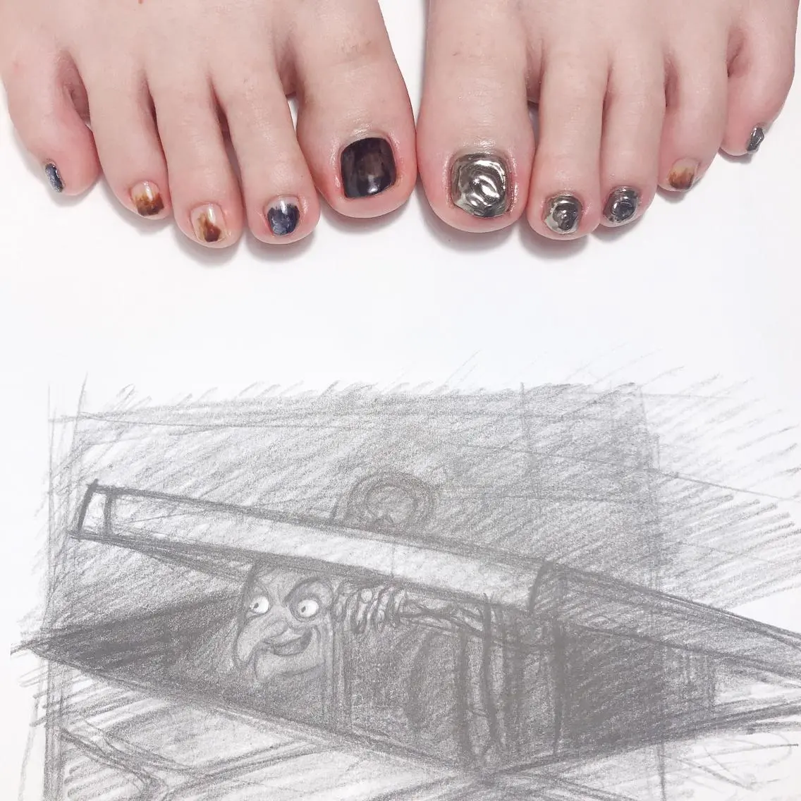 ネイル フットネイル ミラーネイル ニュアンスネイル owlnail /持込みデザイン専門のネイルデザイン