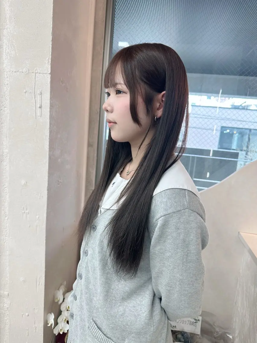 【minimo限定価格】ロング料金0¥ダブルカラー+ケアカラー+つるりんちょトリートメントの写真