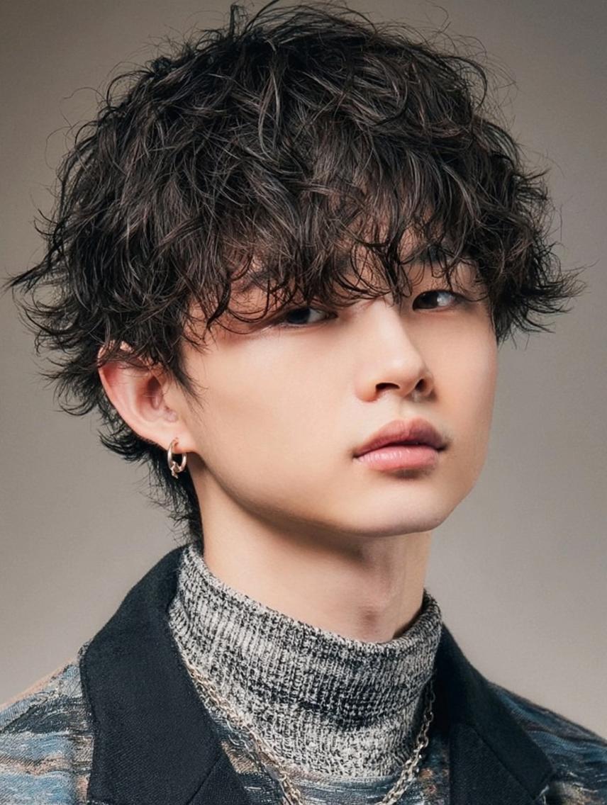 メンズカット＋各種パーマ（ニュアンス、フェザー、シャドー、波巻き）練習モデル⚠️補足説明必須⚠️の写真