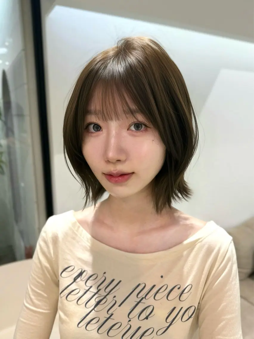 ショート カラー ベージュカラー 外ハネヘア ヘアカラー トリートメント 透明感カラー/ RIKO🌺🥥のヘアスタイル
