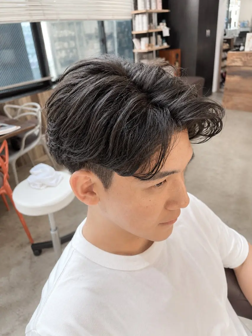 メンズ センターパート カット 🌀メンズパーマ🌀 平川海夢のヘアスタイル
