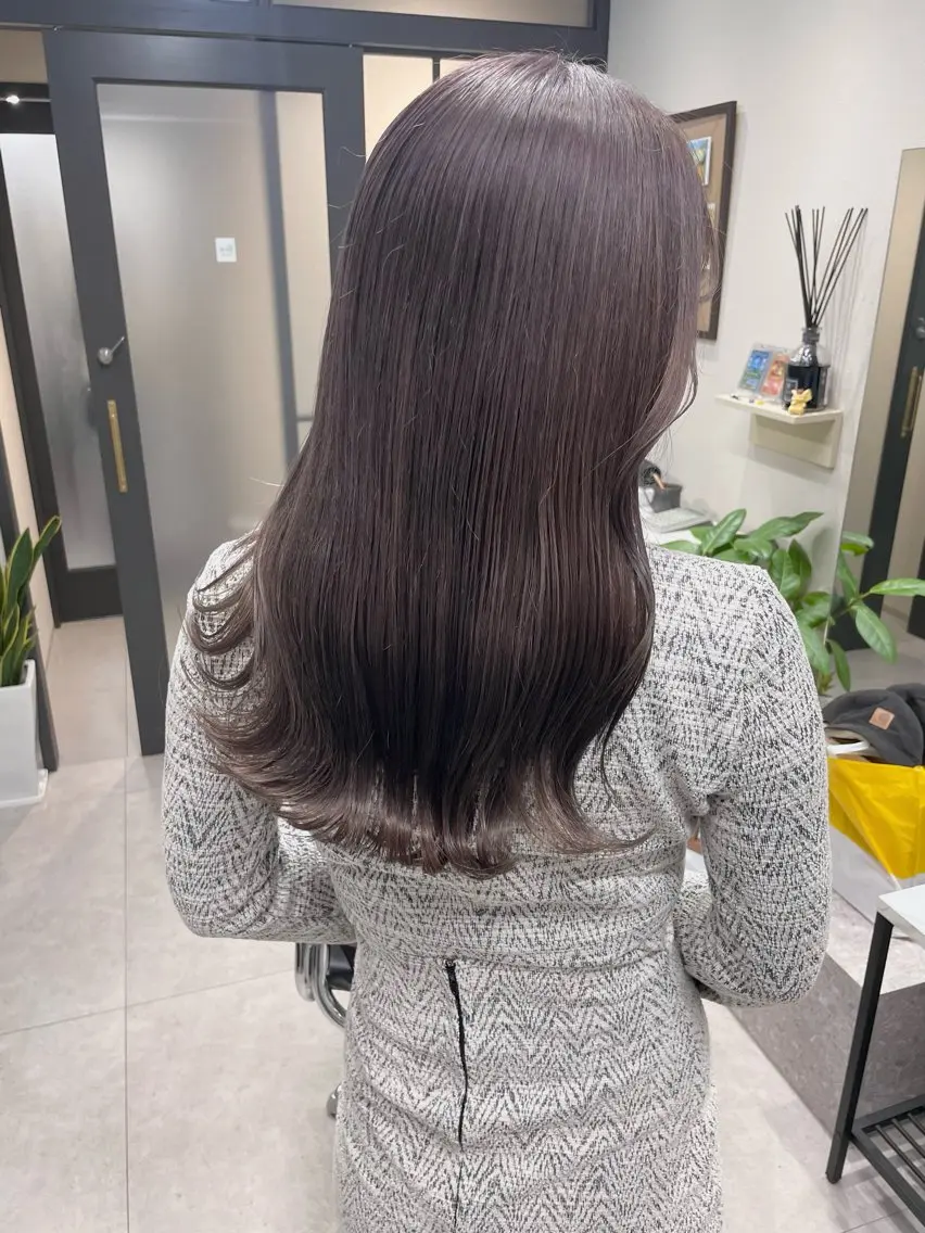 ロング カラー カット ヘアカラー トリートメント 髪質改善will hairdesignのヘアスタイル