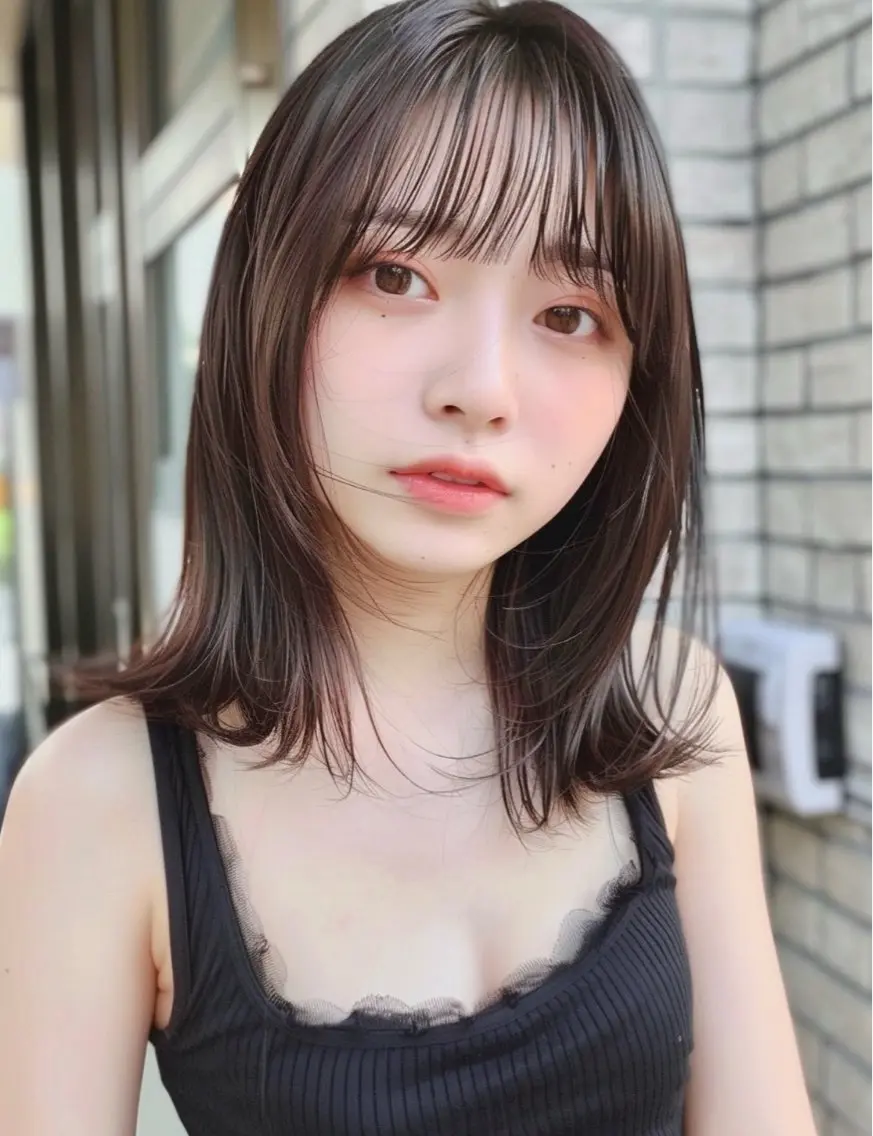ミディアム カラー 透明感カラー トリートメント カット ヘアカラー トリートメント 🌿透明感カラー カット/ナツミのヘアスタイル
