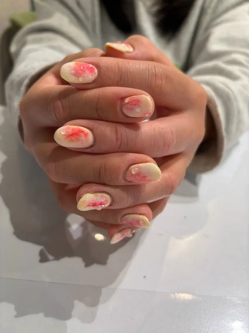 ネイル ハンドネイル 透明感カラー🫧🎀 まりなのマツエク・マツパデザイン