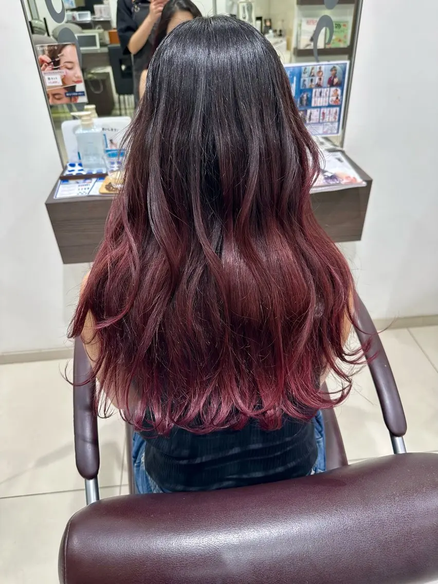 ロング カラー ブリーチ グラデーションカラー ブリーチなしカラー ヘアカラー ブリーチ/ハイトーン /渋沢/みなのヘアスタイル
