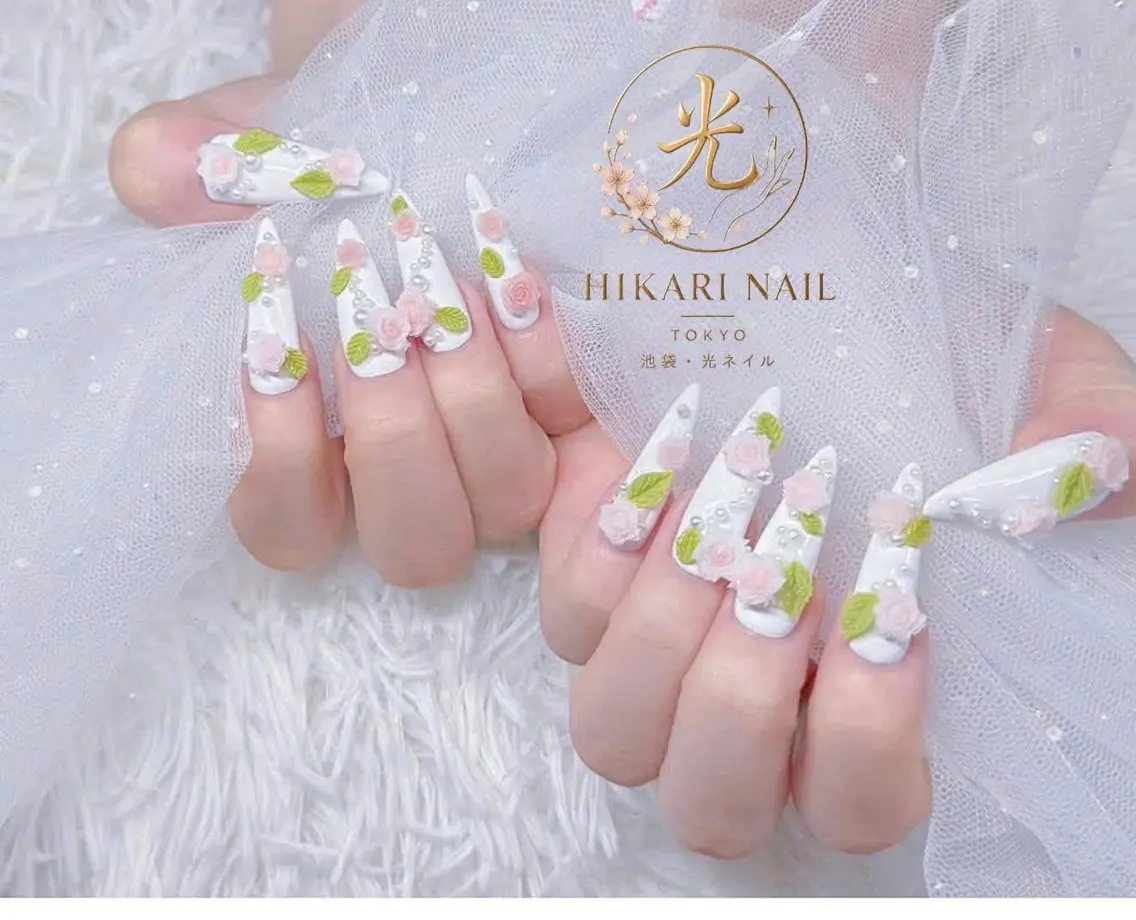 ネイル チークネイル 長さ出し フレンチネイル ガーリー ハロウィン ハンドネイル HikariNail Ikebukuroのネイルデザイン