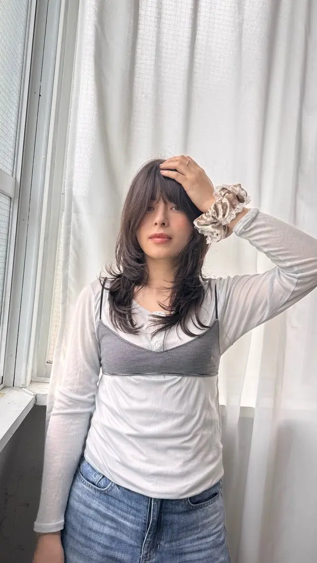ミディアム モデル募集中/西梅田 naruka🍏のヘアスタイル