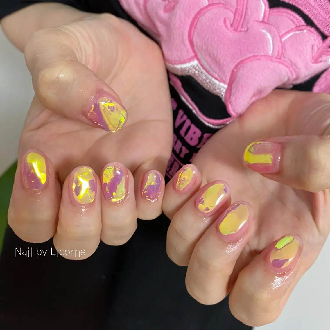 ネイル アートネイル オーロラネイル フレンチネイル 氷ネイル・うるうるネイル マグネットネイル ハンドネイル Nail by Licorneのネイルデザイン