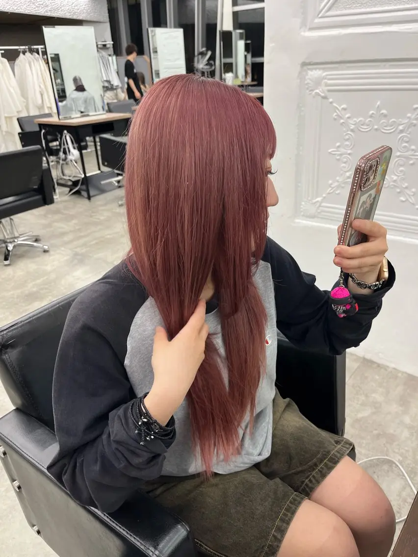 ロング ヘアカラー トリートメント 縮毛矯正/髪質改善 /艶カラー/こうめいのヘアスタイル