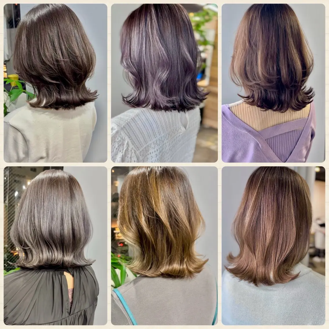 ミディアム カラー アッシュ ベージュカラー 透明感カラー オリーブカラー 杉﨑れいな ヘアセットフルメイクのヘアスタイル