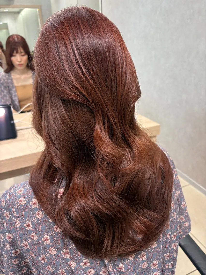 ロング カット ヘアカラー ⟡.·韓国ヘア*.ﾟ 室岡　咲希のヘアスタイル