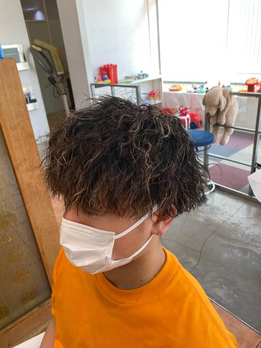 メンズカット+ハイライト😍メッシュキャップカラーの写真