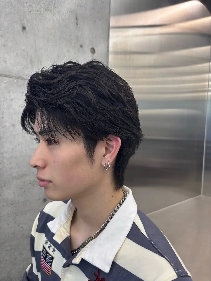 パーマ メンズ フェザーパーマ メンズパーマ カット パーマ 山田 実来のヘアスタイル
