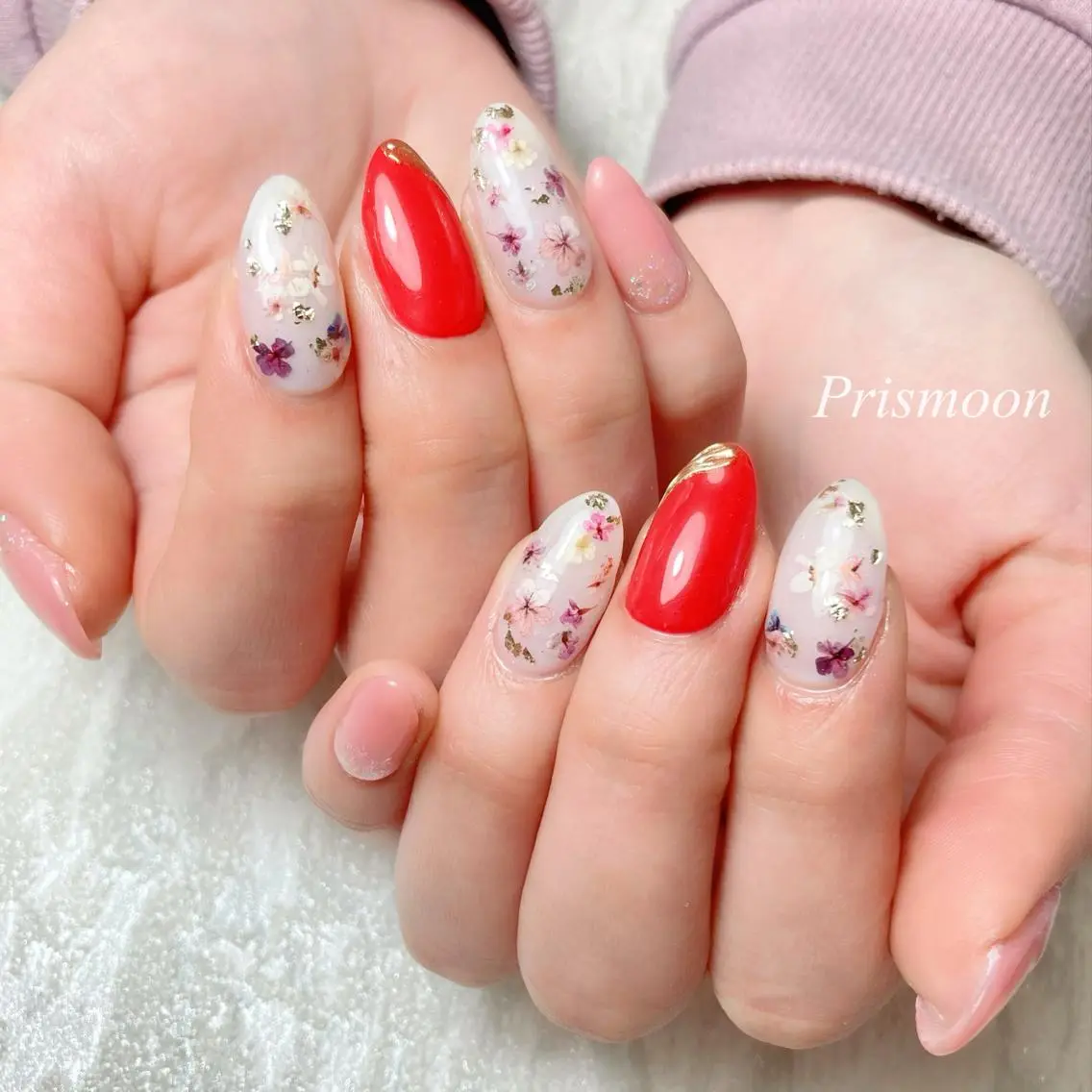 ネイル フラワーネイル Prismoon /津市ネイルのネイルデザイン