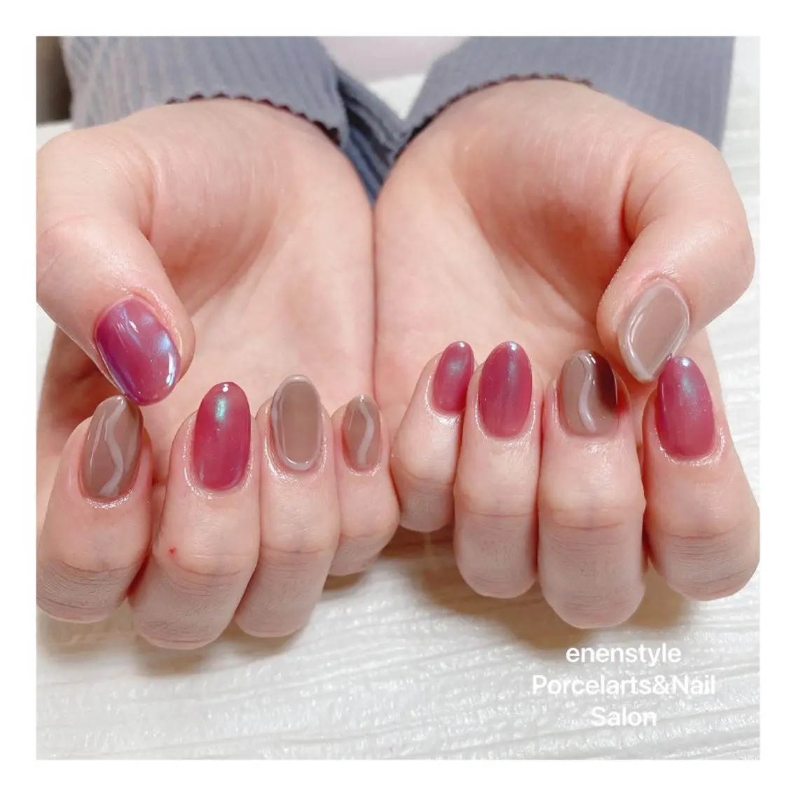 ミディアム ネイル 🐾enen style 🐾のネイルデザイン