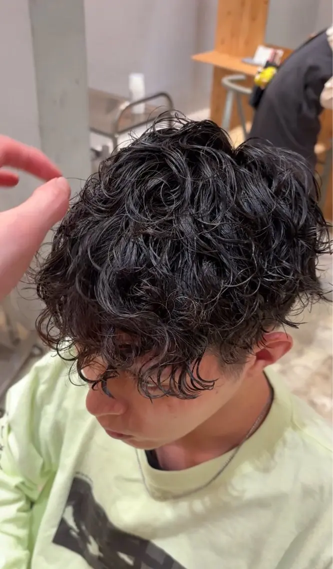 🌿1日2名様限定🌿メンズマッシュカット+波巻きパーマ+パーマケアトリートメントの写真