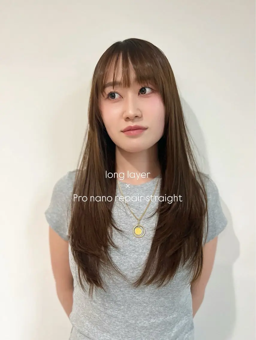 ロング カット 縮毛矯正 トリートメント 艶髪/髪質改善 【熊野隼人】のヘアスタイル