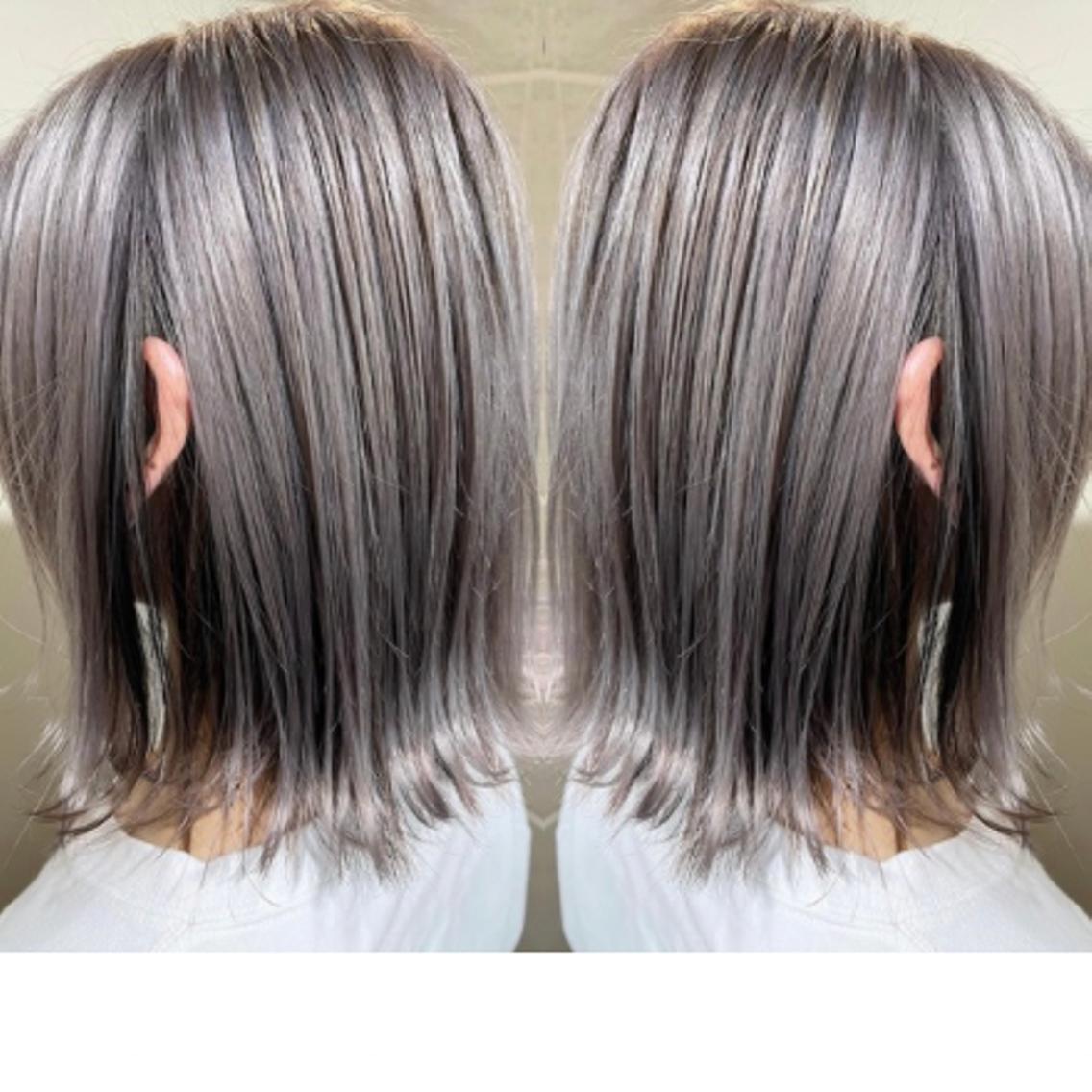 セミロング カラー ヘアカラー トリートメント ブリーチカラー特化 栄/矢場町/栄 服部のヘアスタイル
