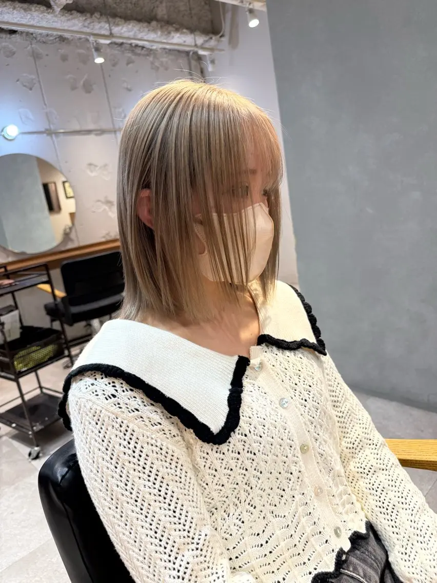 ミディアム カラー ヘアカラー 岡本 太陽☀️のヘアスタイル