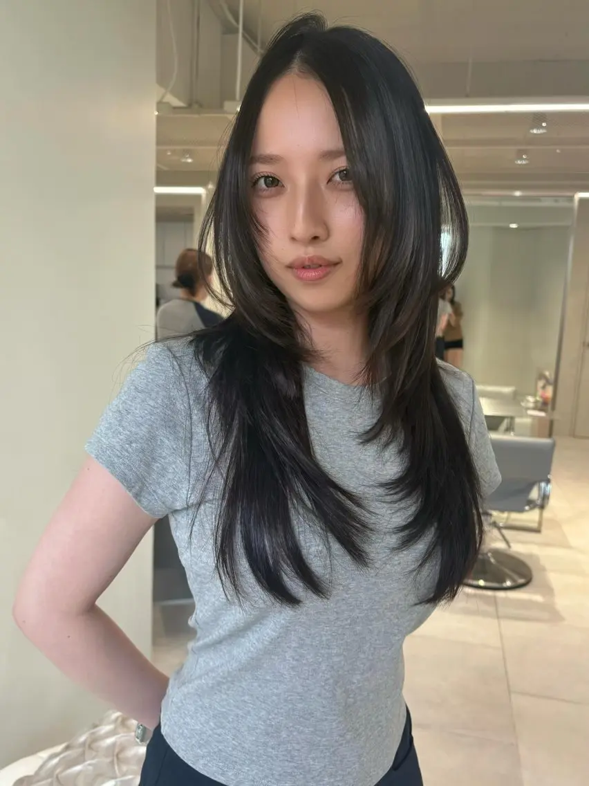 ロング カラー ハッシュカット カット ヘアカラー 海外レイヤー /NAGISAのヘアスタイル