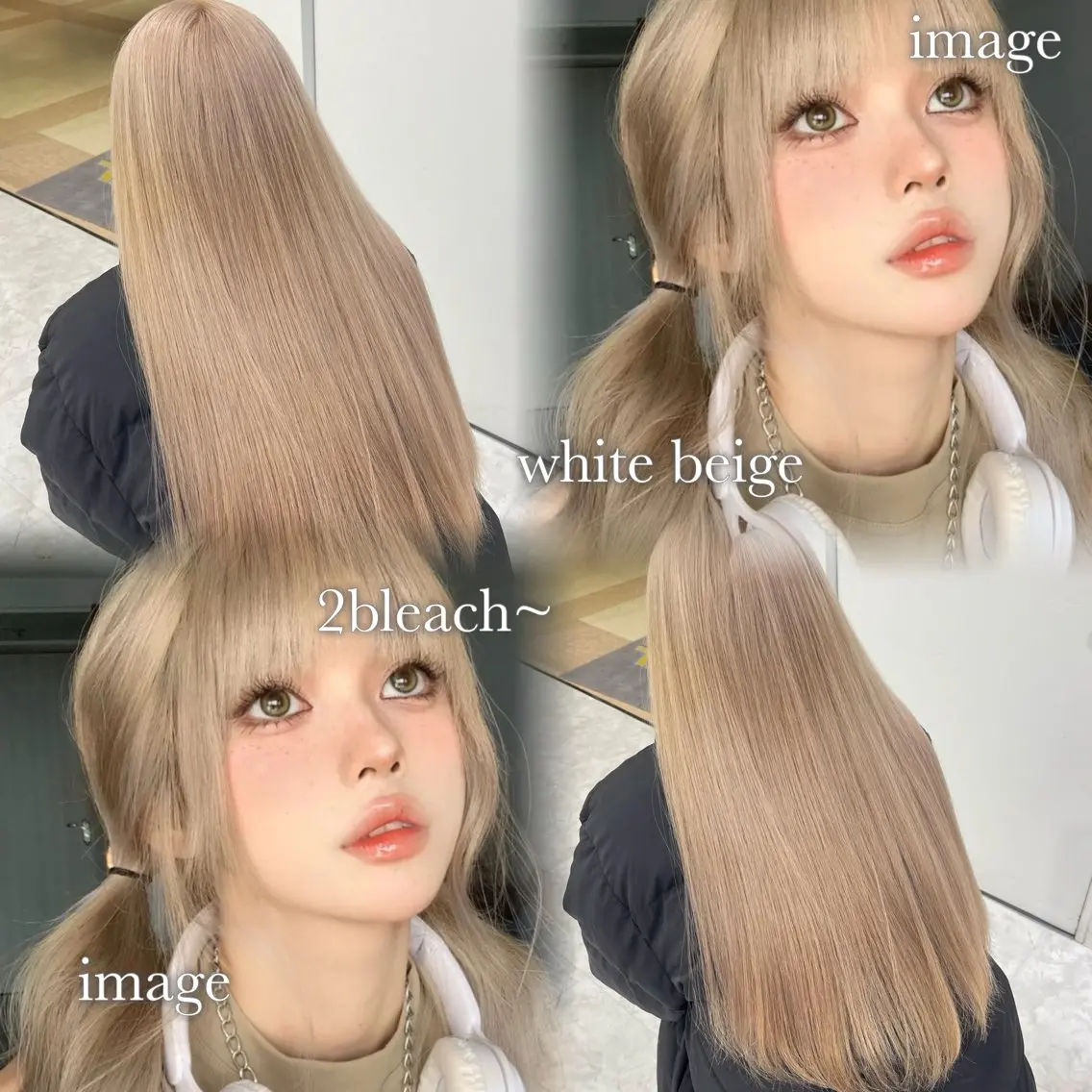 ロング カラー ヘアカラー トリートメント ヘアセット 色落ち綺麗🩰ハイ トーン🎀RINKAのヘアスタイル