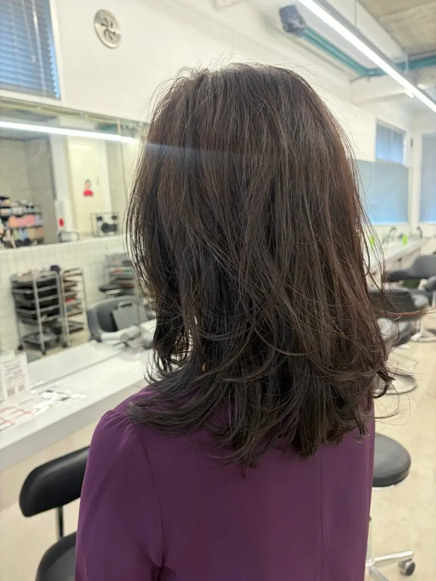 セミロング カラー ブラウンカラー 透明感カラー レイヤーカット カット ヘアカラー トリートメント cana 札幌レイヤースタイルのヘアスタイル