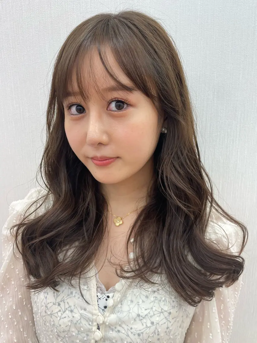 ロング パーマ 韓国っぽ透け感カラー マンツーマン🫧なおのヘアスタイル