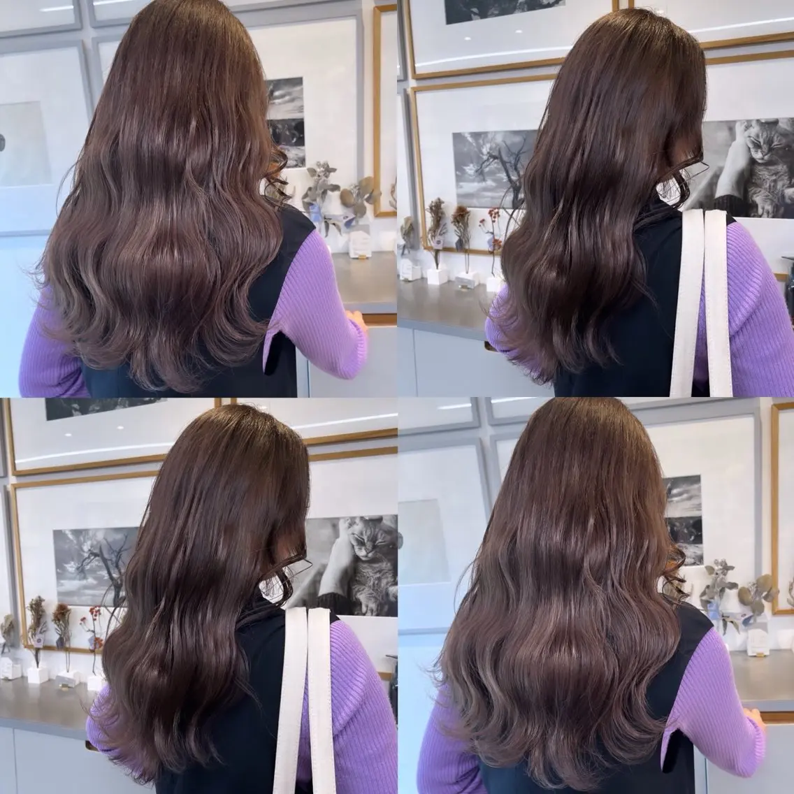 セミロング カラー ベージュカラー 透明感カラー ダブルカラー ハイトーンカラー ミルクティーベージュ ヘアカラー トリートメント ヘッドスパ ヘアセット カジュアルを女っぽく 𝗮𝘆𝗮𝗰𝗼のヘアスタイル