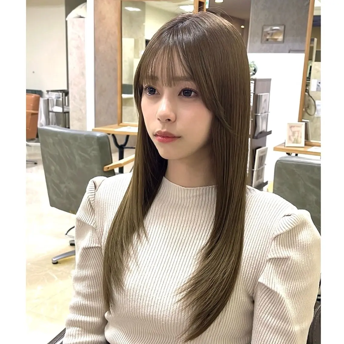 全体cut➕ワンカラー🩷(※こちらはトリートメント無しのメニューです)の写真